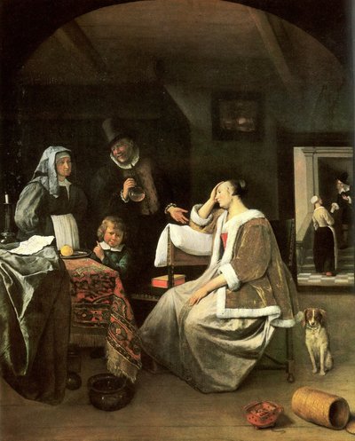 The Lovesick Maiden by Jan Havickszoon Steen